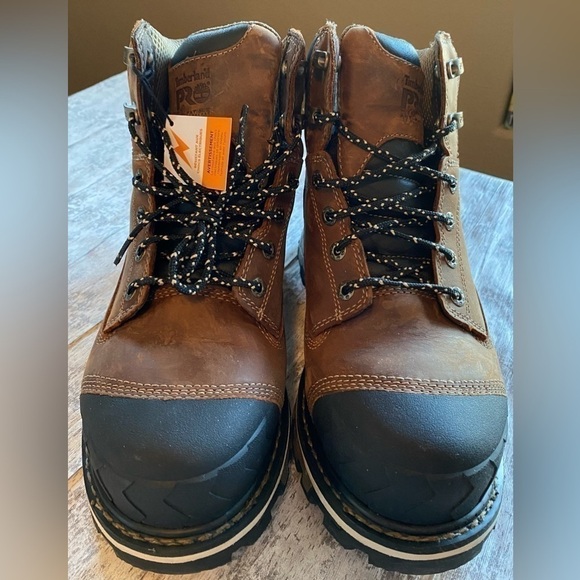 NEW w/TAGS Timberland PRO Women's Waterproof Brown Comp Toe Work Boots Size 11 - Picture 2 of 11